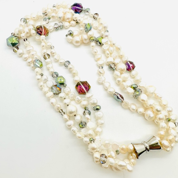 GORGEOUS Pearl Heliotrope Statement Necklace - Picture 16 of 17